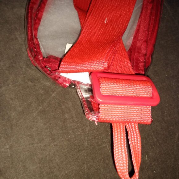 Clear Stadium Belt Bag Red Fanny Pouch - Picture 7 of 8